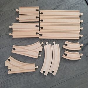 BRIO Wood Train Track Lot Of 14 Pieces Curves, Straights, and Switches